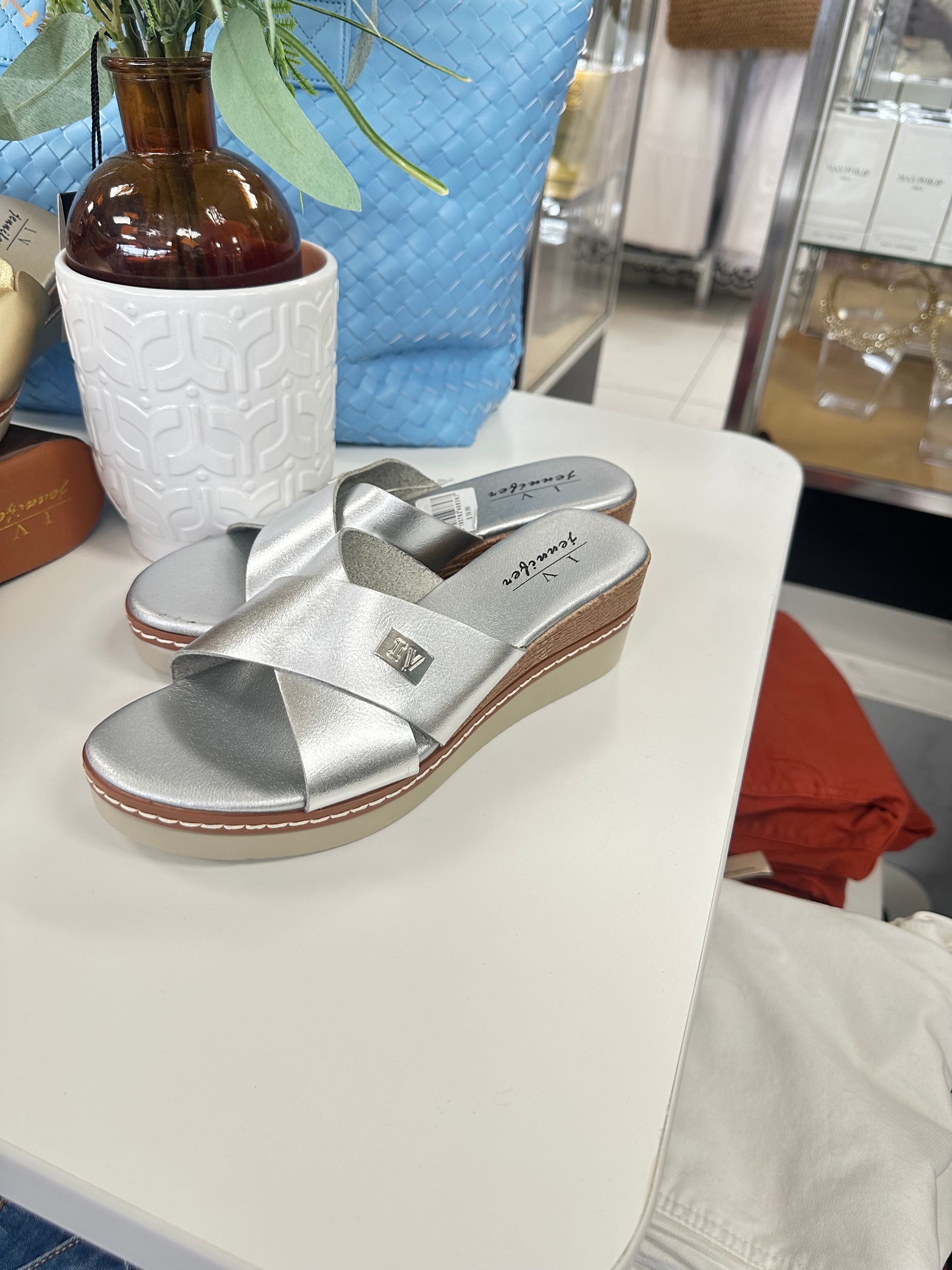 The “Easy Street” Cross-Strap Wedge Slide 👡
