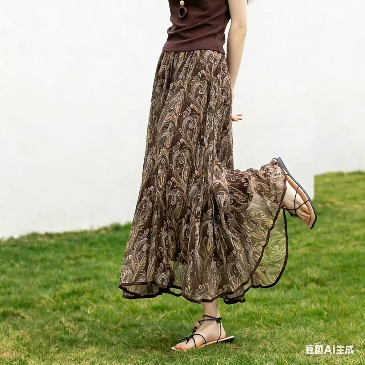 The "Heirloom Paisley" Midi Skirt