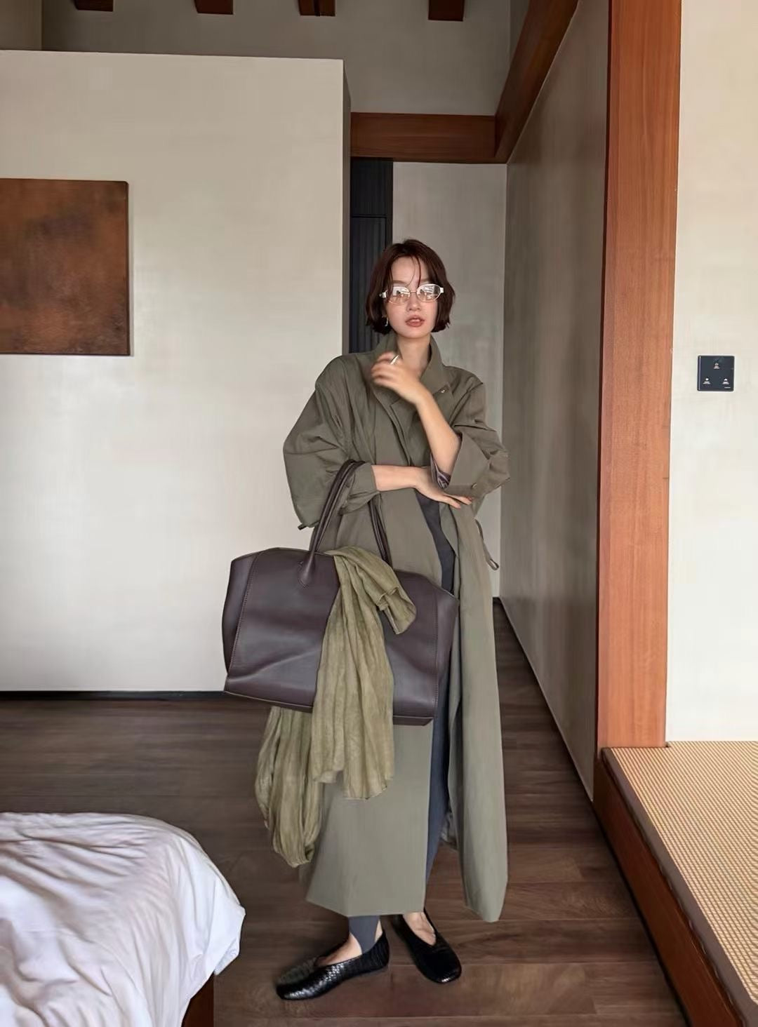 The Seoul Old Money Oversized Trench Coat - Minimalist Wrap Coat