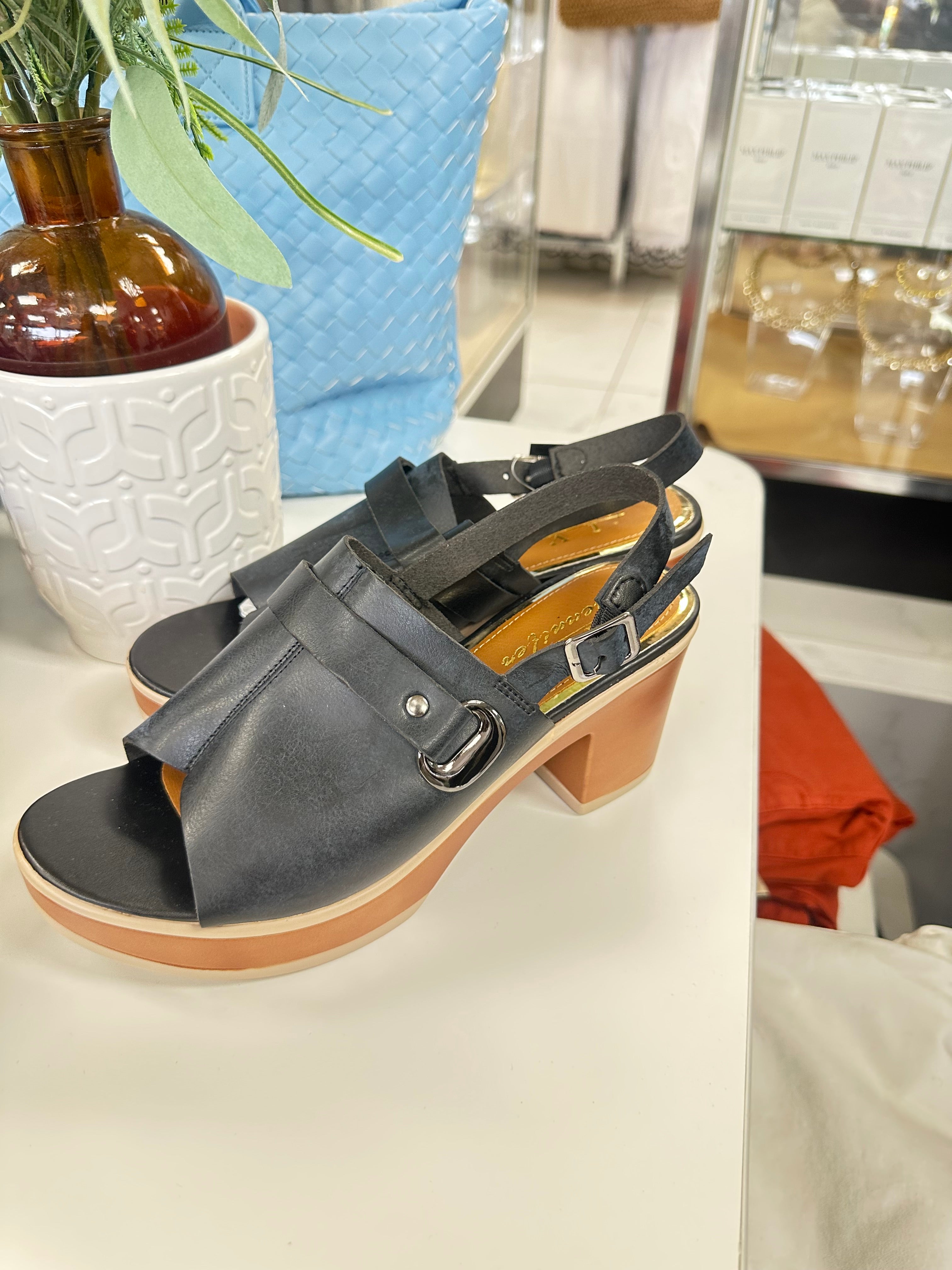 The “Statement” Buckle Platform Slingback