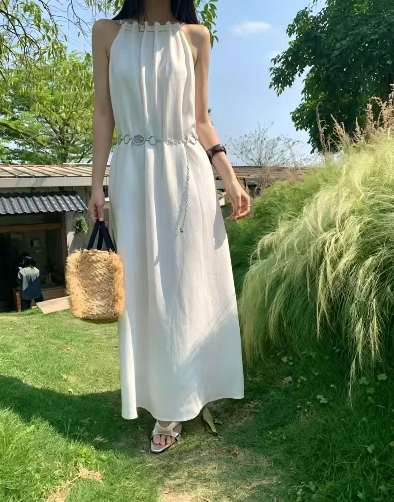 The "Verdant" Halter Maxi Dress