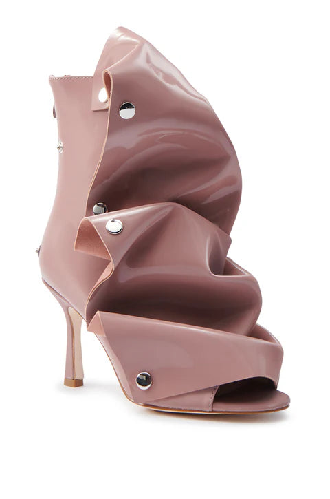 Azalea Wang Bird Song Snap Open Toe Bootie in Mauve