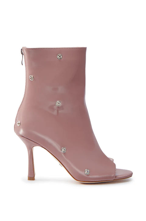 Azalea Wang Bird Song Snap Open Toe Bootie in Mauve