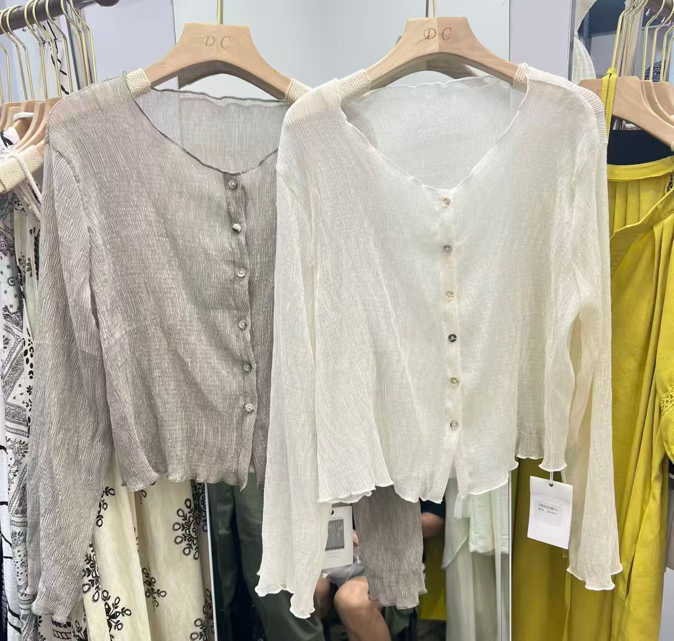 The "Mist" Sheer Crinkle Cardigan