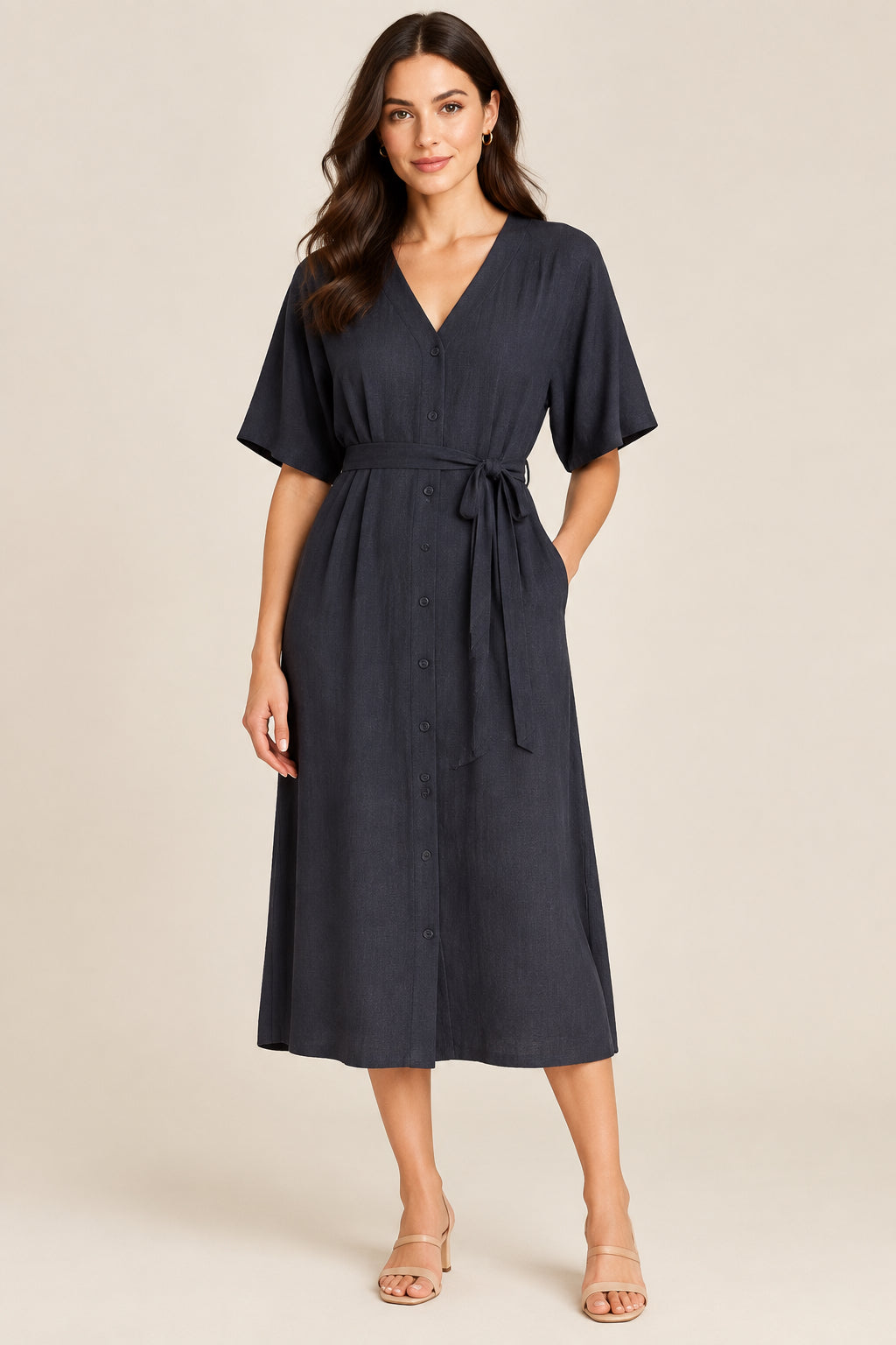 The Linen Breeze Kaftan Maxi Dress - Old Money Resort Dress