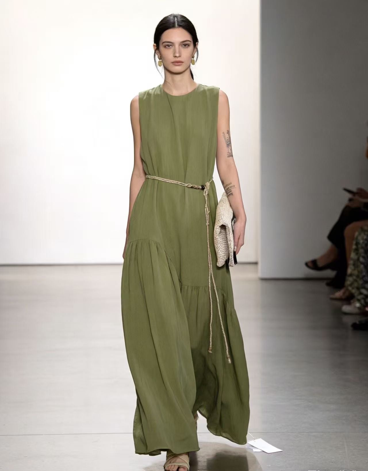 The "Cascade" Asymmetric Ruffle Maxi