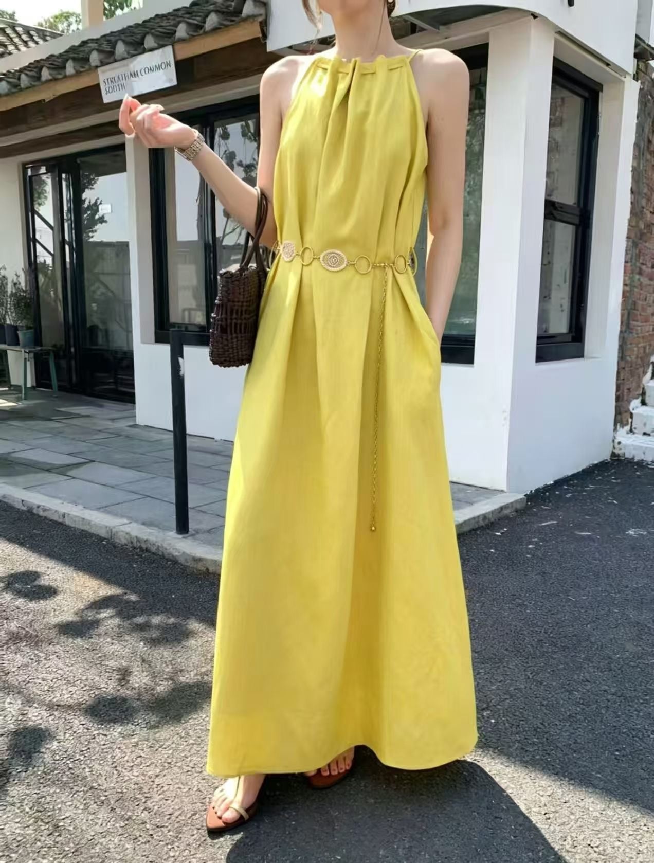 The "Verdant" Halter Maxi Dress