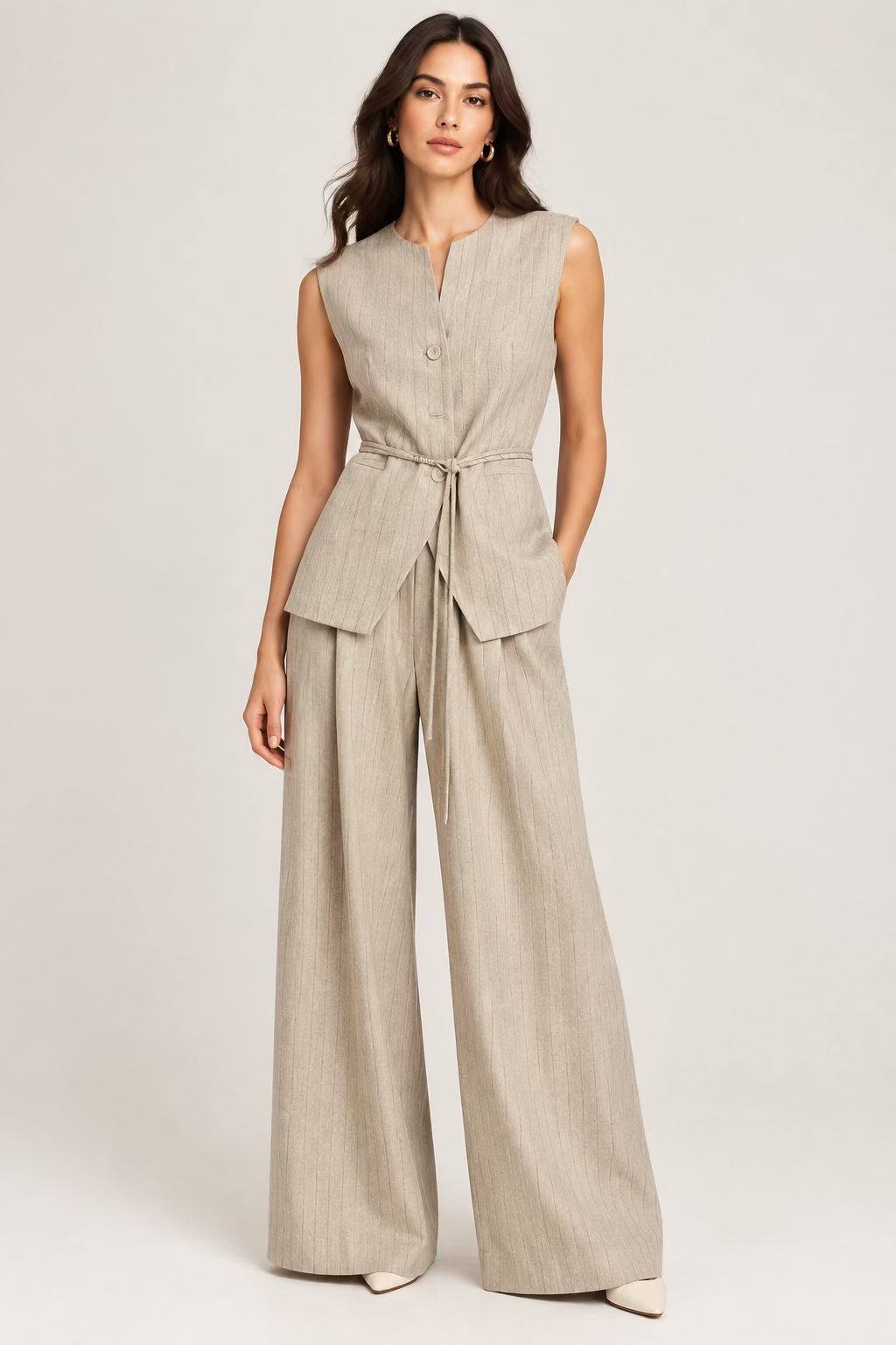The "Boss Mode" Vest & Wide-Leg Pant Set