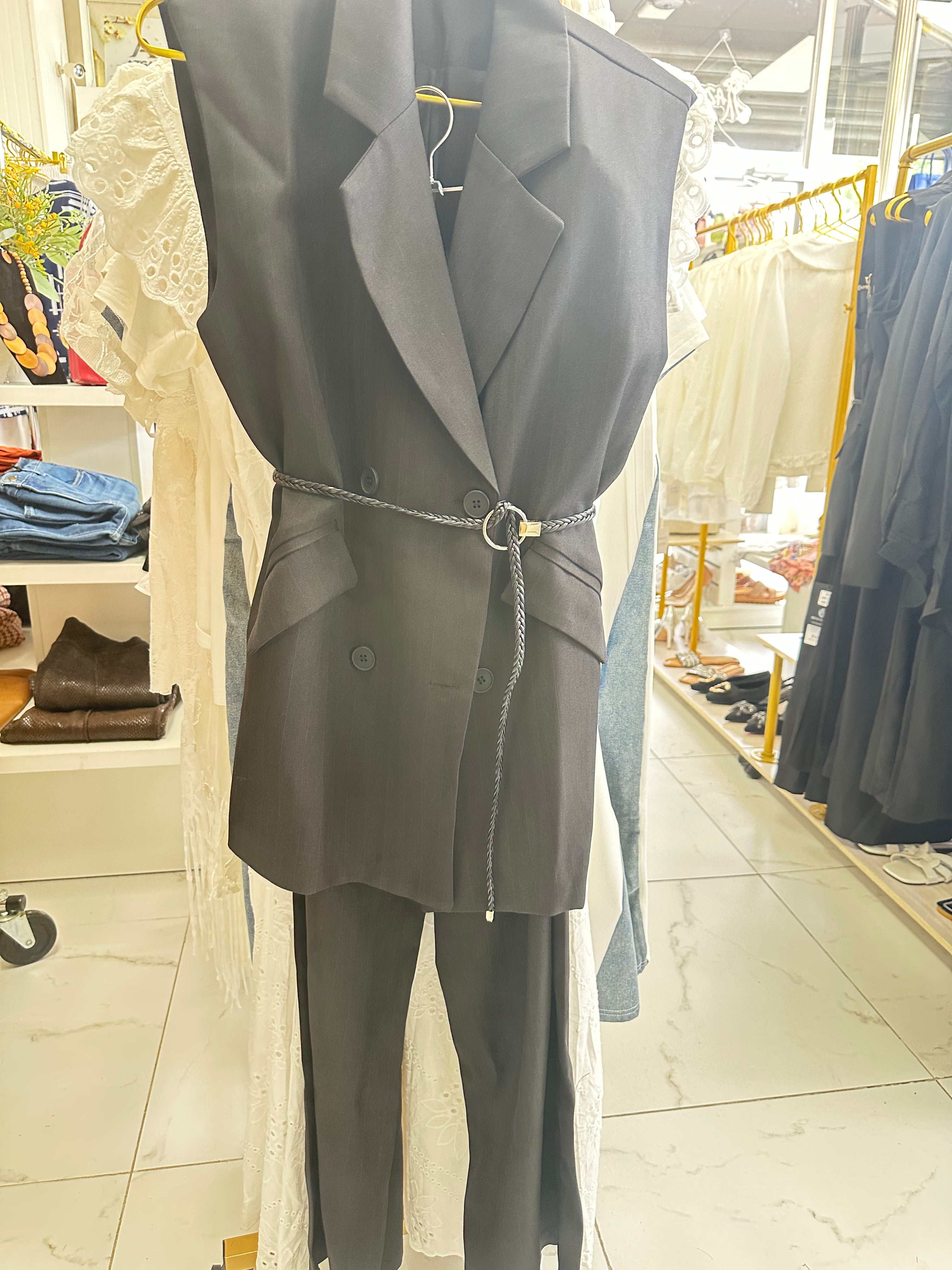 The "Boss Mode" Vest & Wide-Leg Pant Set
