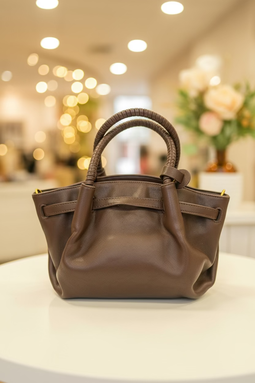 The JANI & TINO Mini Belt Tote - Chocolate Brown