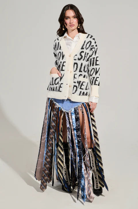 Printed Love Cardigan