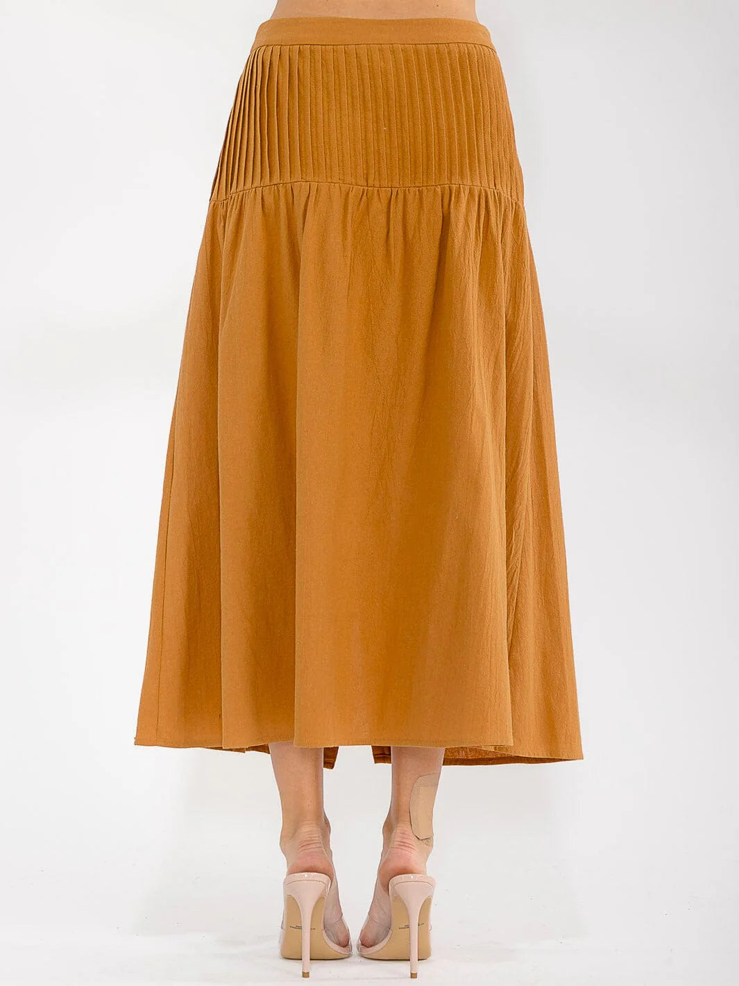Womens Button Closure Maxi Skirt