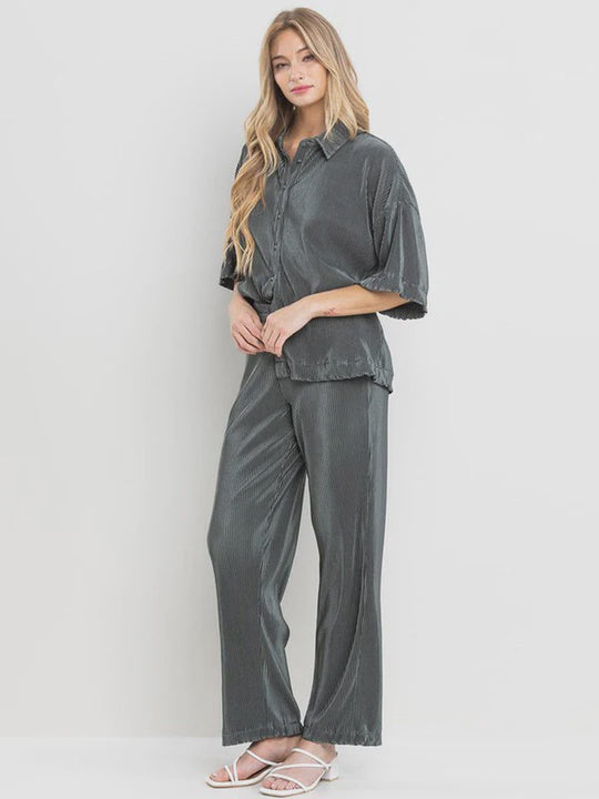 Women’s Elastic Waist Pants Ribbed