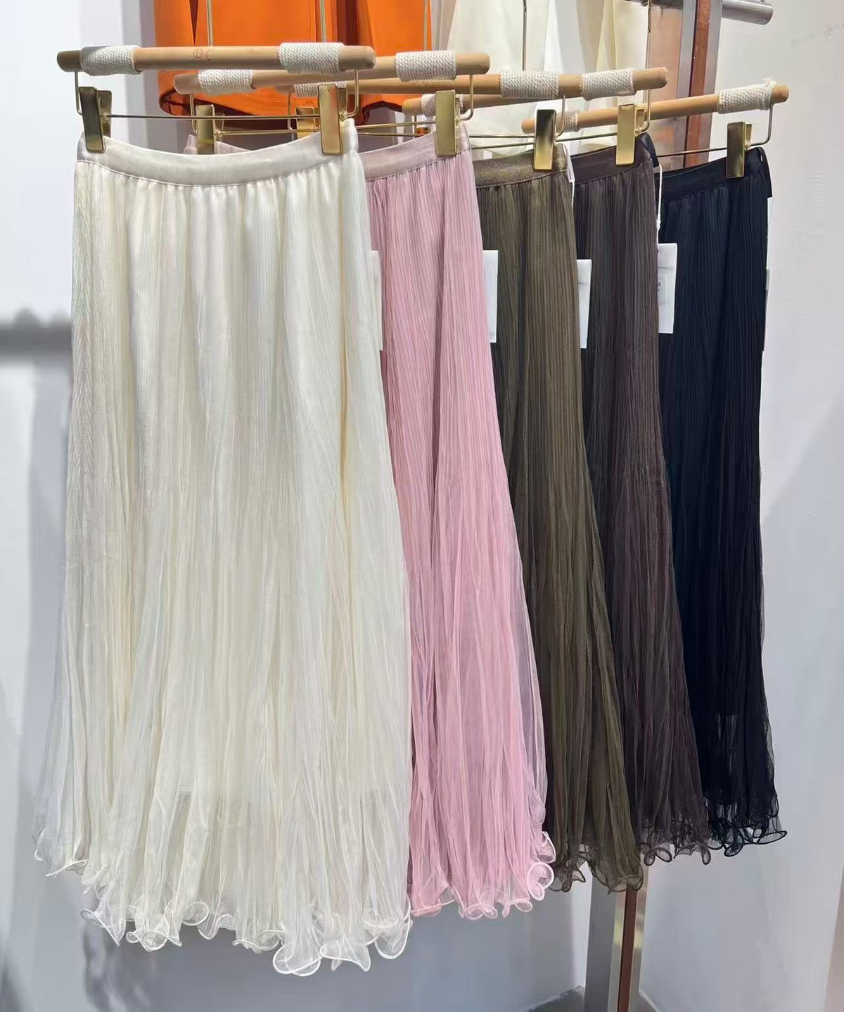 PRODUCT TITLE: The AZGAD Paris Dream Skirt - Sheer Pleated Maxi