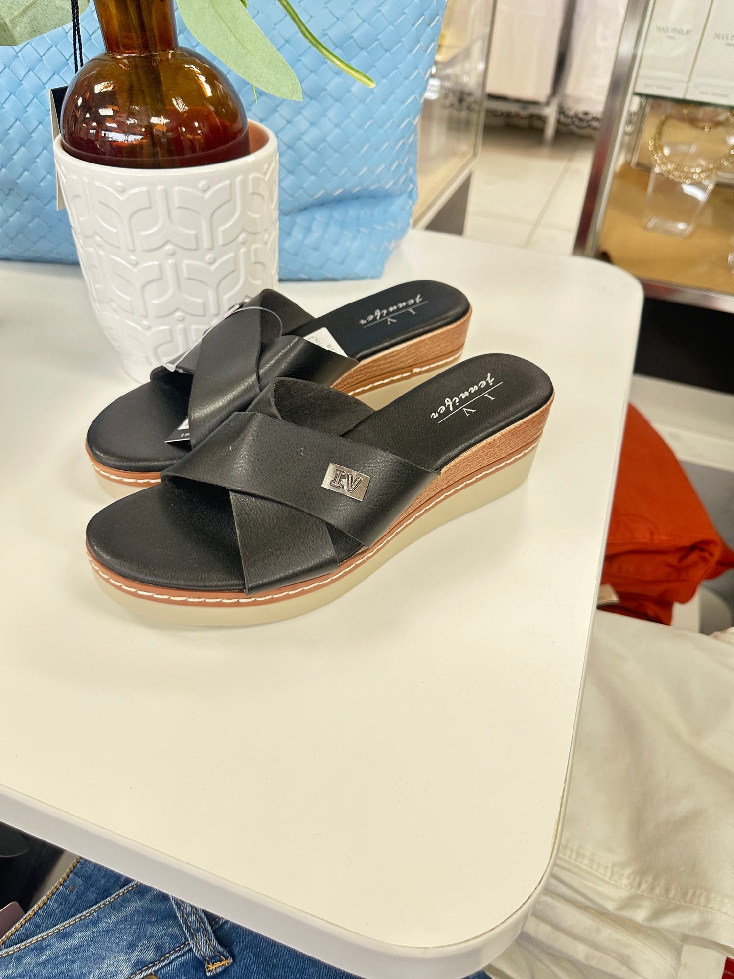The “Easy Street” Cross-Strap Wedge Slide 👡