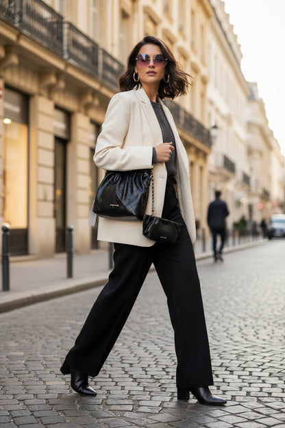 The CHASEL &amp; KARIN Quilted Luxe Chain Bag - 2-in-1 Set