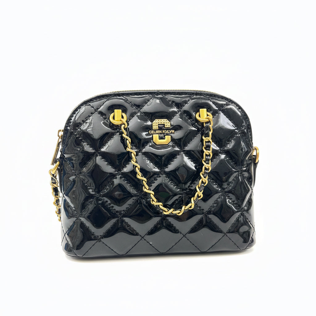 The "After Hours" Patent Dome Crossbody