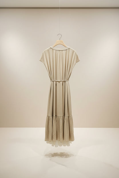 The Old Money Linen Tie-Waist Maxi Dress - Everyday Chic