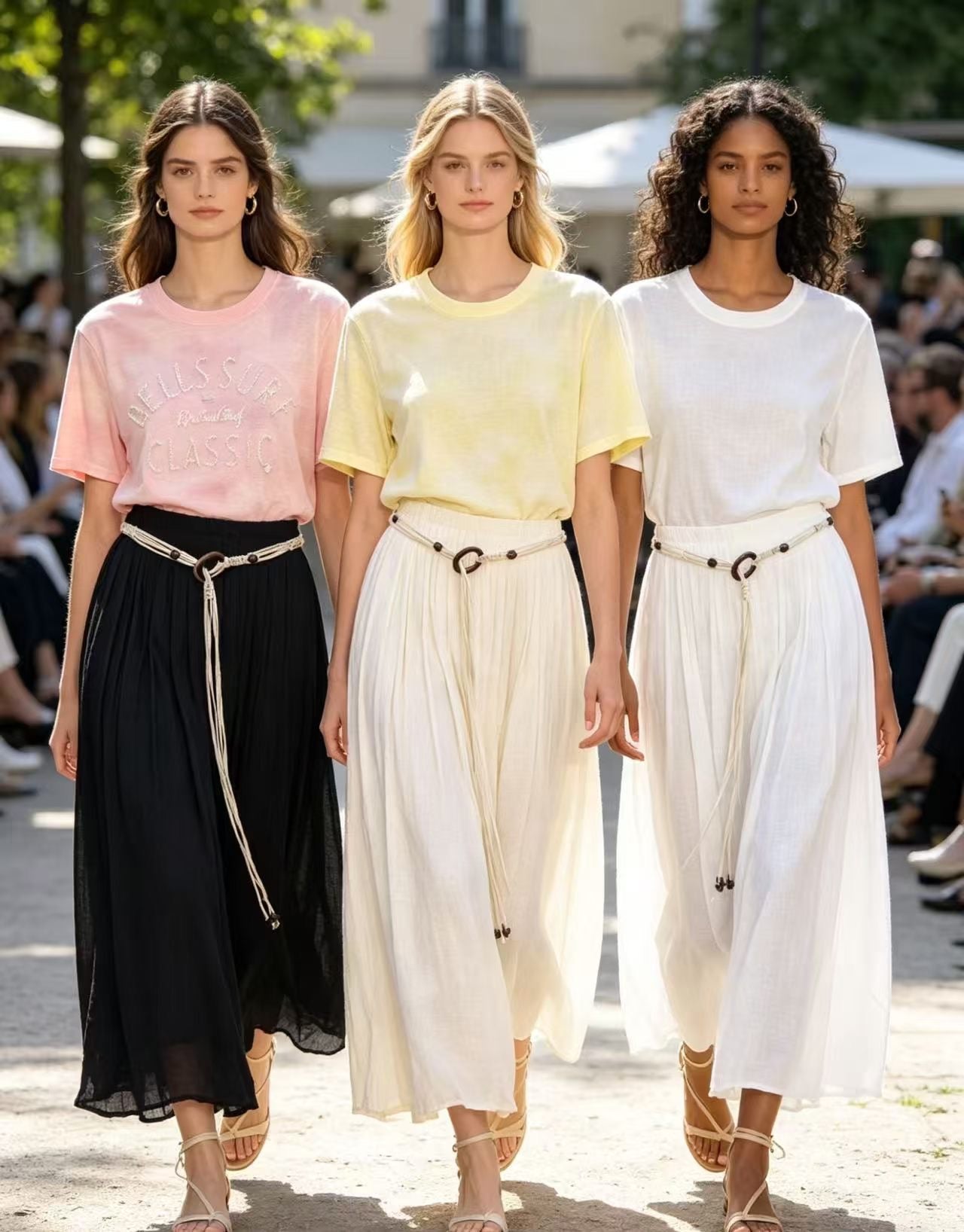 The Boho Drape Belted Maxi Skirt