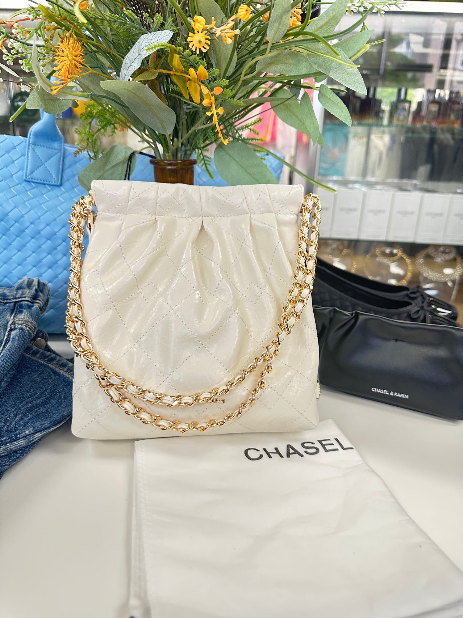 The CHASEL &amp; KARIN Quilted Luxe Chain Bag - 2-in-1 Set