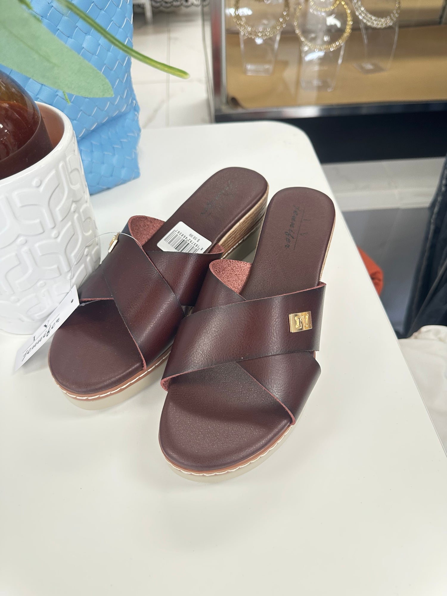 The “Easy Street” Cross-Strap Wedge Slide 👡
