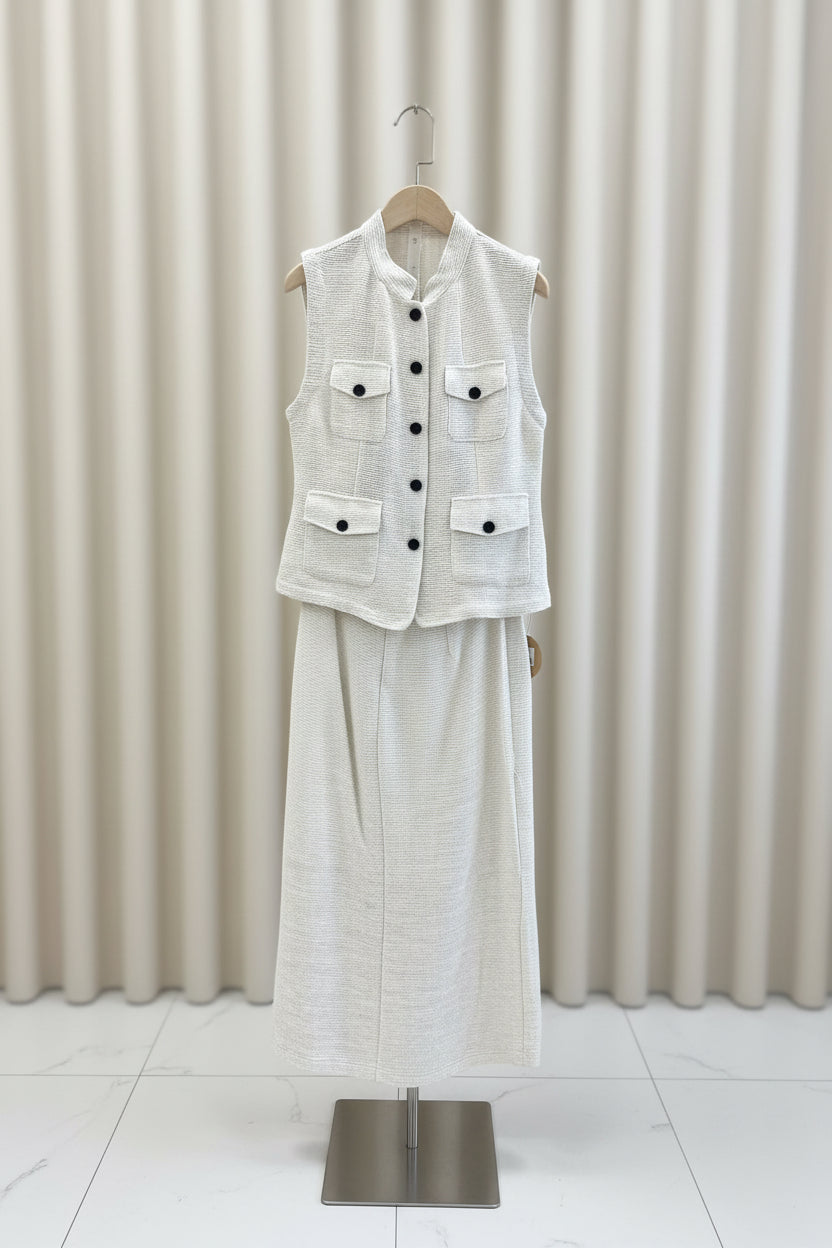 The Tweed Vest Skirt Set - Old Money 2 Piece
