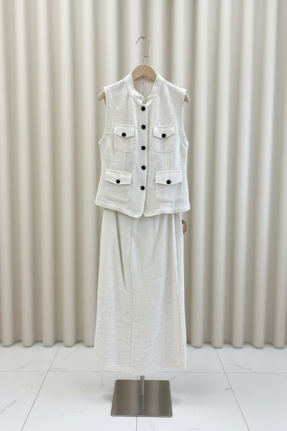 The Tweed Vest Skirt Set - Old Money 2 Piece