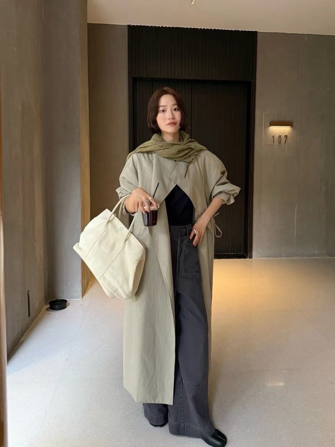 The Seoul Old Money Oversized Trench Coat - Minimalist Wrap Coat