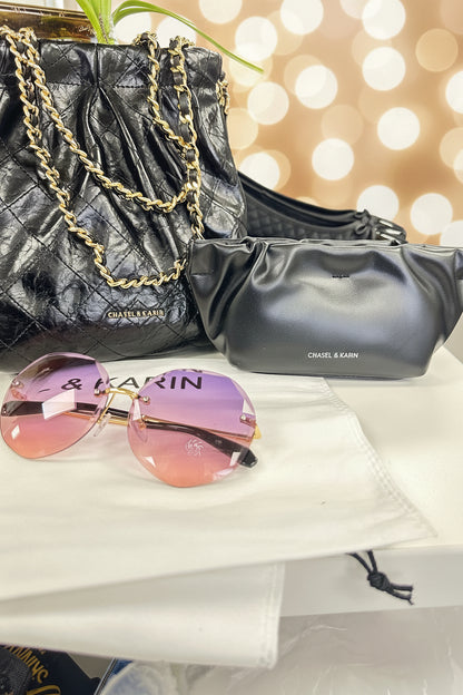 The CHASEL &amp; KARIN Quilted Luxe Chain Bag - 2-in-1 Set