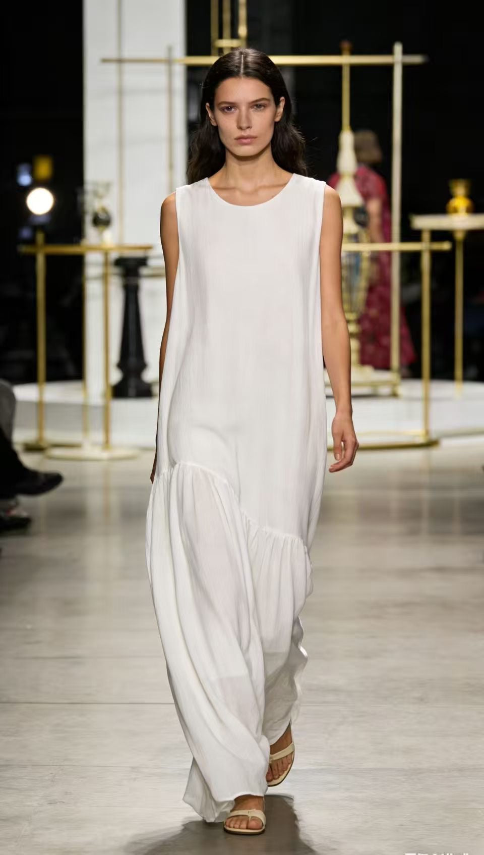 The "Cascade" Asymmetric Ruffle Maxi