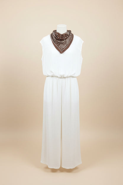 The Western Bandana Linen Jumpsuit Set - Quiet Luxury 2pc