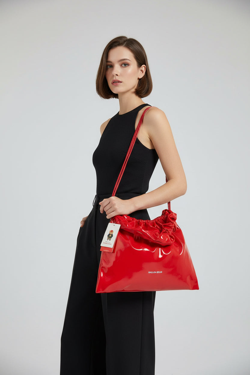 The RAELRA BEAR Patent Cloud Bag - Viral Korean Designer Bag - Comes With BOX!