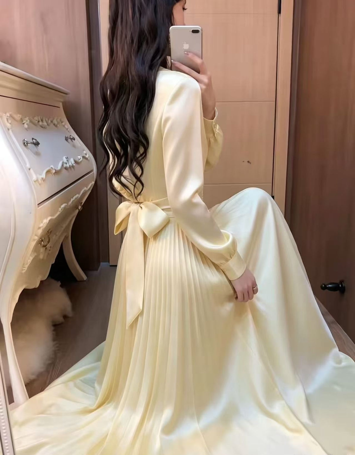 The Audrey Bow Satin Set