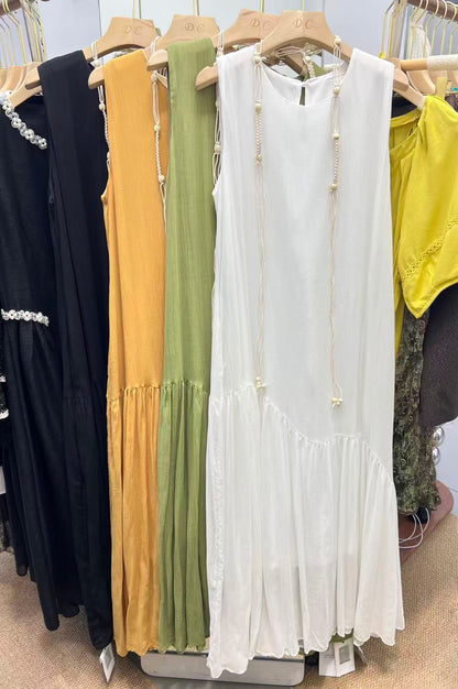 The "Cascade" Asymmetric Ruffle Maxi