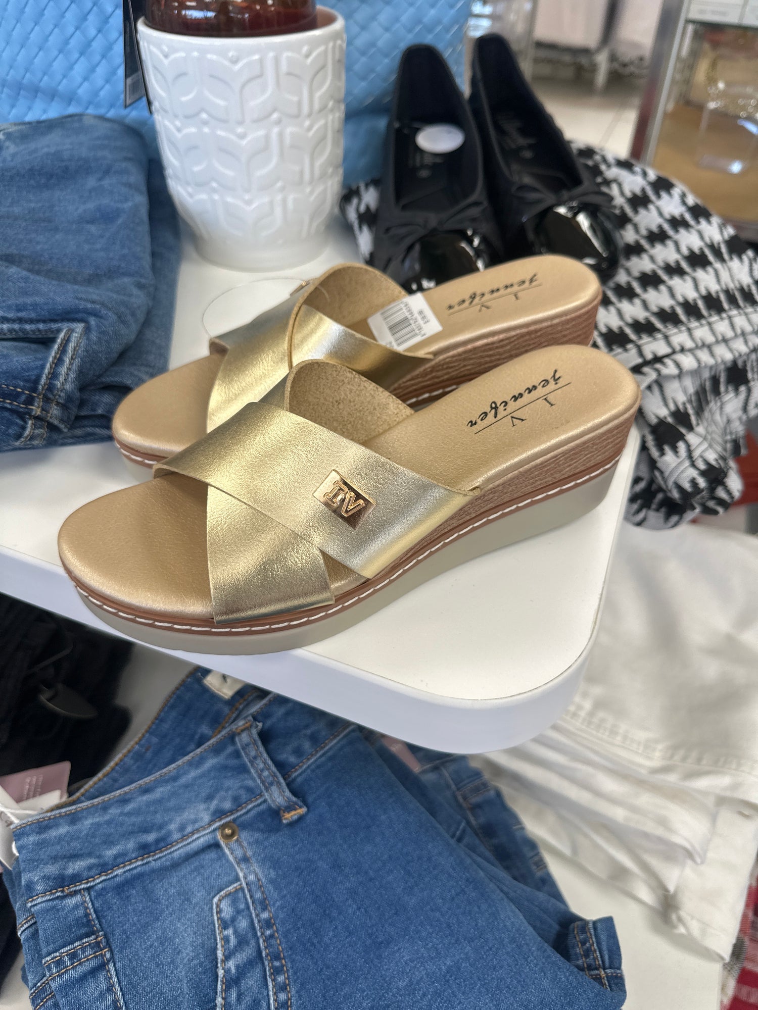 The “Easy Street” Cross-Strap Wedge Slide 👡