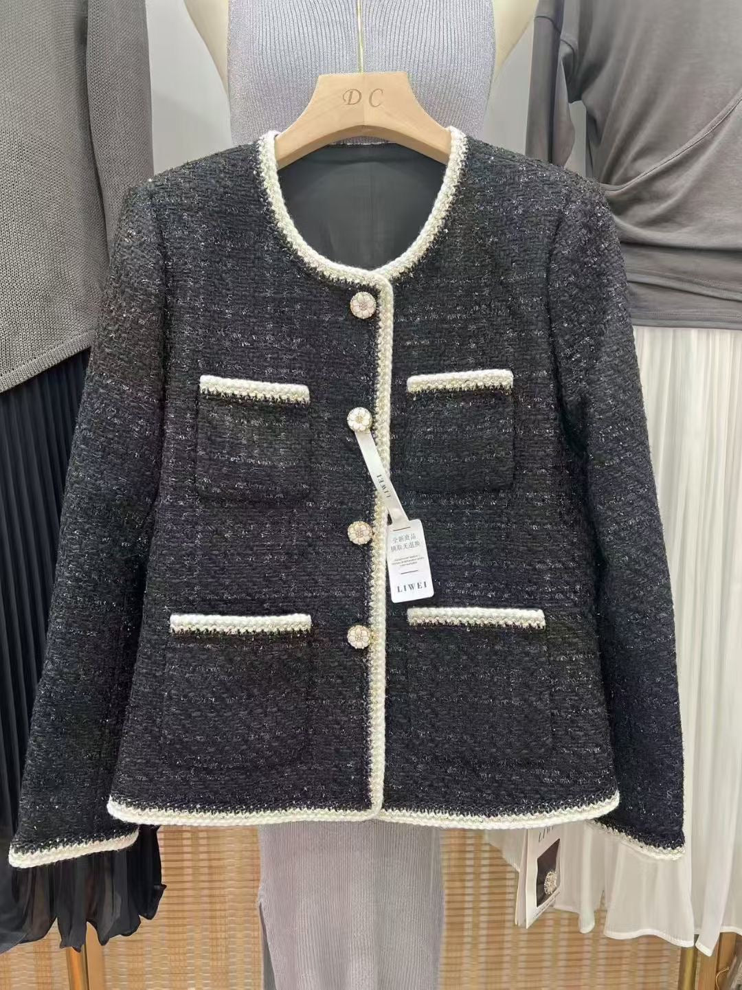 The "Lumière" Tweed Jacket – Black Edition