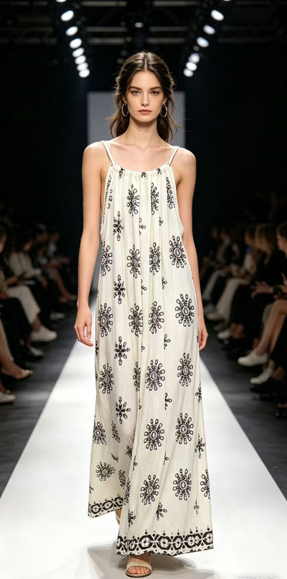 The Mosaic Muse Embroidered Maxi Dress