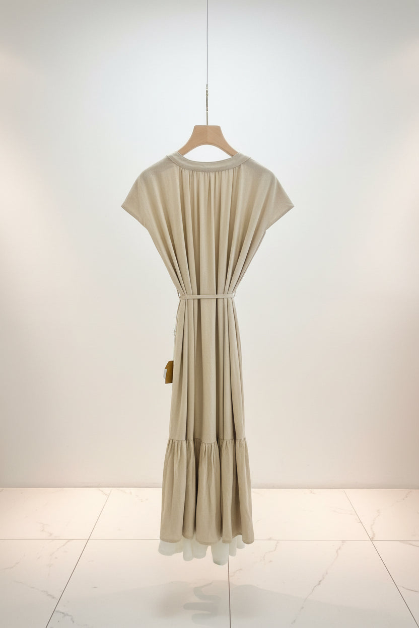 The Old Money Linen Tie-Waist Maxi Dress - Everyday Chic