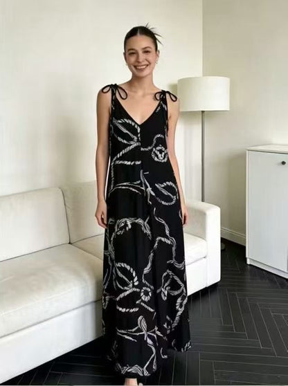 The Ink Sketch Halter Maxi Dress
