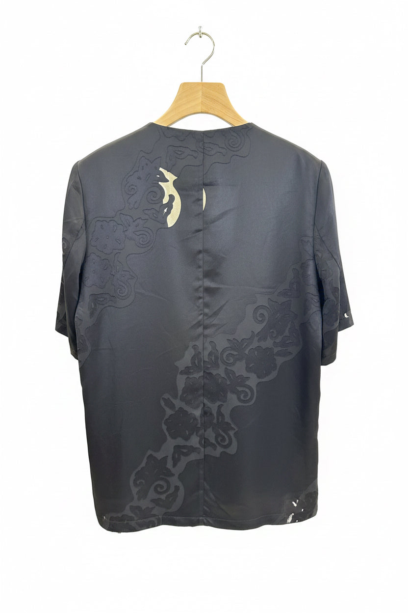 The Noir Baroque Jacquard Kimono Blazer - Old Money Designer