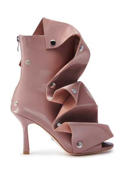 Azalea Wang Bird Song Snap Open Toe Bootie in Mauve
