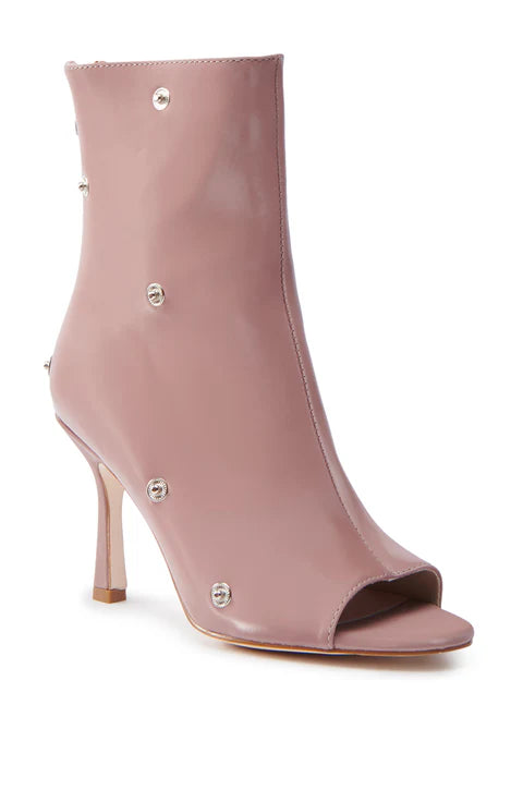 Azalea Wang Bird Song Snap Open Toe Bootie in Mauve
