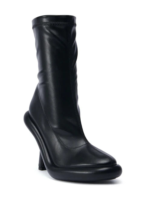 Azalea Wang Tarrow Stiletto PU Bootie in Black