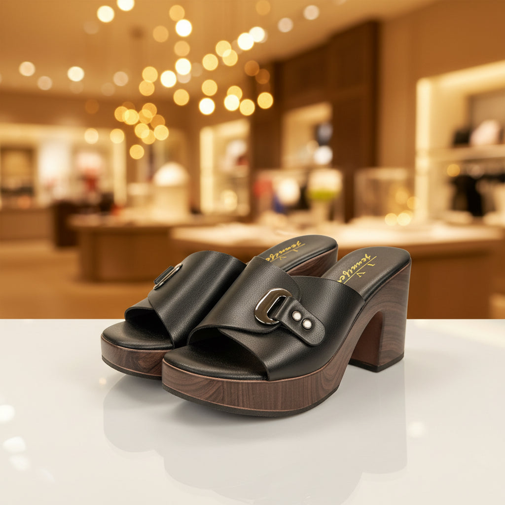 The “90s Revival” Buckle Platform Slide