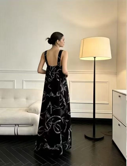 The Ink Sketch Halter Maxi Dress