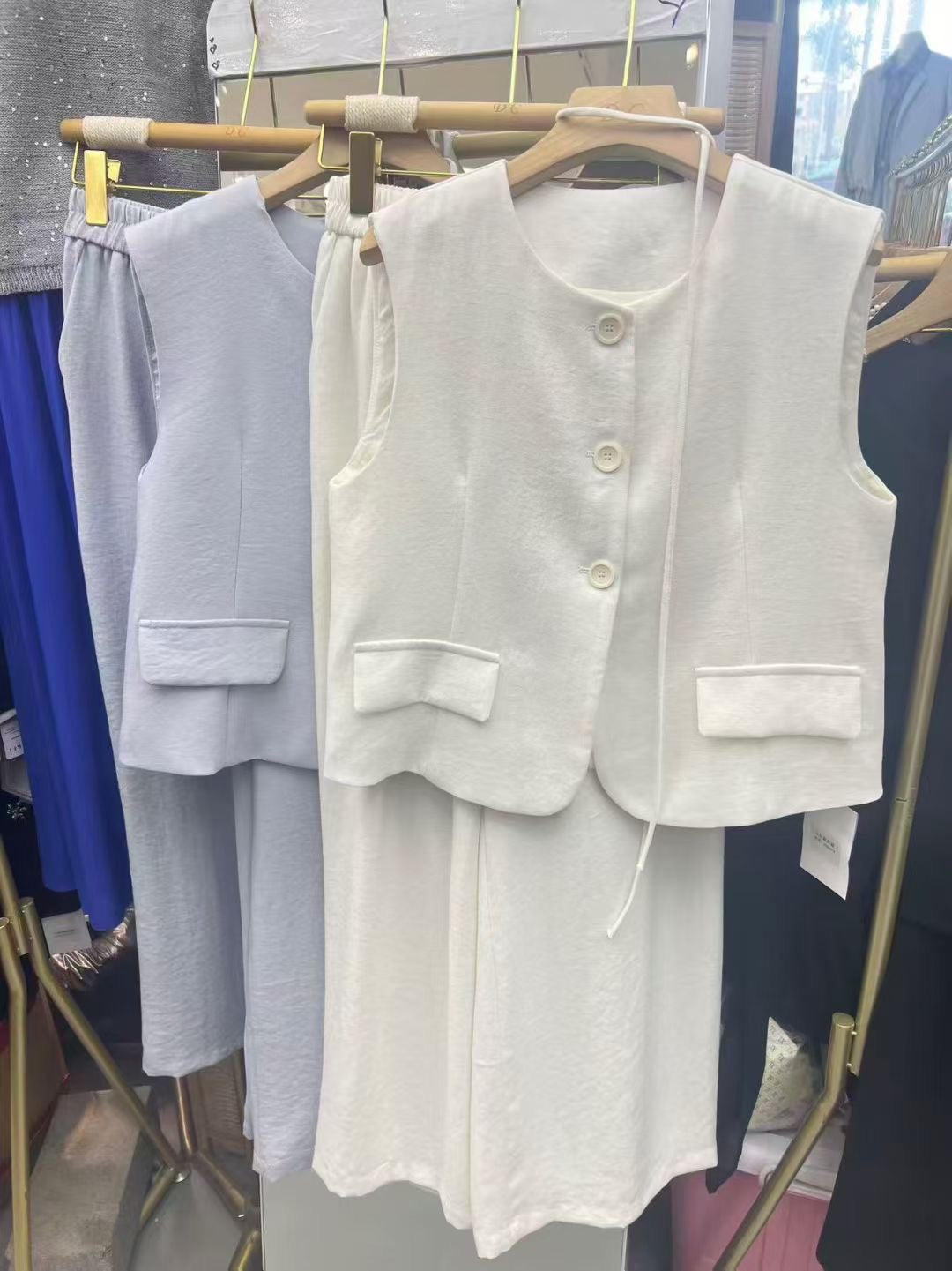 The Sculpted Tie-Waist Vest Set