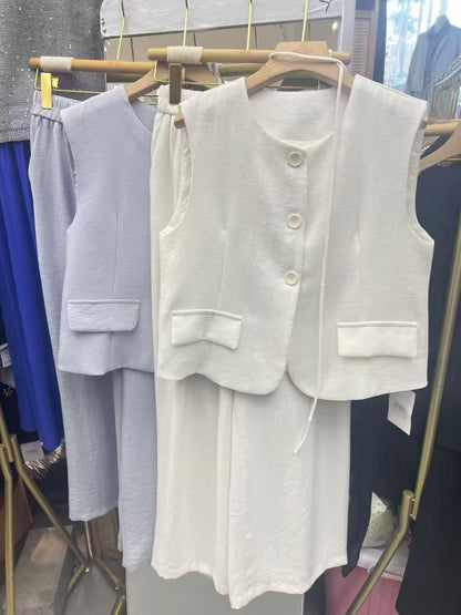 The Sculpted Tie-Waist Vest Set