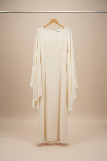 The Draped Chiffon Cape Maxi Dress - Old Money Elegance