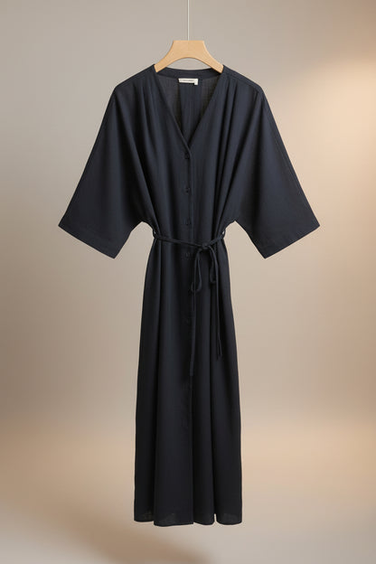 The Linen Breeze Kaftan Maxi Dress - Old Money Resort Dress
