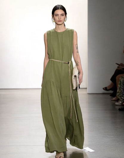 The "Cascade" Asymmetric Ruffle Maxi